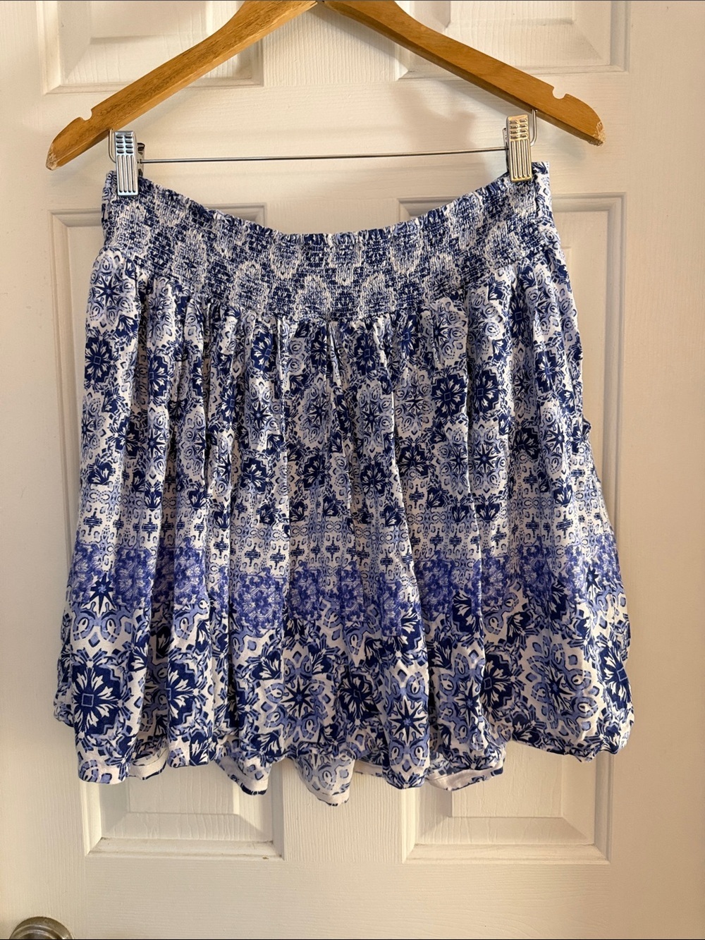 Japna boho Blue and White Printed Flow Skirt XL - Picture 3 of 4